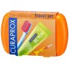 Curaprox Travel Set zubná kefka + CPS medzizubné kefky 2 ks + zubná pasta 10 ml darčeková sada, oranžový