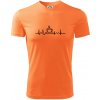 EKG hrnček kávy - Pánske tričko Fantasy športové - 3XL ( Neon mandarine )