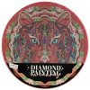 Maľovanie diamantov – Mandala lev na okrúhlom plátne - 30 cm