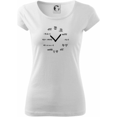 Matematické hodiny Pure dámske tričko Biela