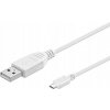 PremiumCord KU2M2FW micro USB 2.0, A-B, 2m, bílý