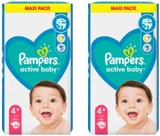 PAMPERS ACTIVE BABY 4+ 108 KS