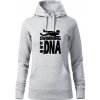 Swimming is in my DNA - Mikina dámská Cape s kapucí - L ( Svetlosivý melír )