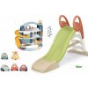 Set šmykľavka s vodnou hrou a 3 poschodová garáž s výťahom KS Slide Life Smoby dĺžka šmyku 150 cm a kufrík na náradie s autíčkami