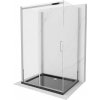 MEXEN/S - OMEGA sprchovací kút 3-stenný 140x100, transparent, chróm + vanička vrátane sifónu 825-140-100-01-00-3s-4070