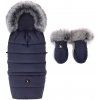 COTTONMOOSE Set a rukavice na kočík Combi Graphite/Blue