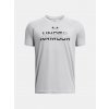 Svetlosivé chlapčenské tričko Under Armour UA Tech Split Wordmark SS šedá S Under Armour 196885631269