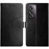 Peňaženkové kožené puzdro Y-shaped Pattern na OPPO Reno12 Pro 5G - Čierna