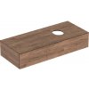 Geberit VariForm - Umývadlová skrinka, 135x51x24 cm, 2 zásuvky a zápachový uzáver, orech 501.180.00.1