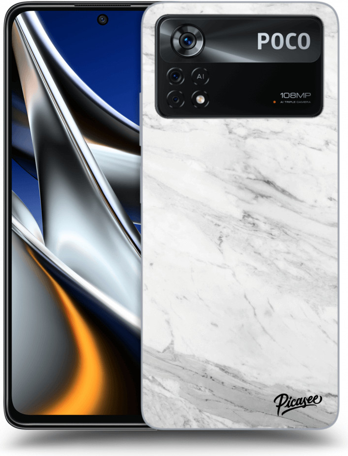 Púzdro Picasee ULTIMATE CASE Xiaomi Poco X4 Pro 5G - White marble