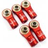 Yeah Racing Kovový AL guľový čap M3, 5ks, červený