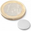 SOLLAU Neodymový magnet valec D 12x1 mm, Neodym, N38, ponikelovaný