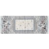 Vianočná gobelínová štóla zdobená lesklou niťou, Zasnežená krajina so zvieratkami v jemných bielo-šedých odtieňoc, 40 x 100 cm, GO-854-S1
