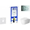 Geberit Duofix - Modul na závesné WC s tlačidlom Sigma01, lesklý chróm + Duravit ME by Starck - WC a doska, Rimless, SoftClose 111.355.00.5 NM2