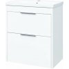 Mereo Vigo Skrinka s umývadlom 61x72x40 cm, 2 zásuvky, lesklá biela CN311