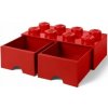 LEGO® úložný box so šuplíkmi 250x500x180mm červený