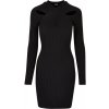 Ladies Crossed Rib Knit Dress - black XS