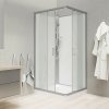 Mereo Sprchový box, čtvercový, 90 cm, satin ALU, sklo Point, zadní stěny bílé, SMC vanička, bez stříšky CK34122KBW