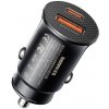 REMAX rýchlonabíjací duálny adaptér do auta PD+ QC3.0 30W / USB-A a USB-C / čierny 661570