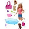 Barbie Bábika Kúpanie psov GDJ37