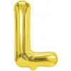 Party Zlatý fóliový balón písmeno L 40 cm
