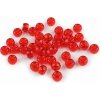 Plastové korálky s veľkým prievlakom 9x6 mm - červená (500 g)