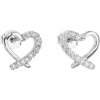 Evolution Group strieborné náušnice kôstky so zirkónom biele srdce 11079.1