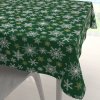 Biante Bavlnený štvorcový obrus Sandra SA-703 Vianočné vločky na zelenom 60x60 cm