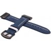 eses Kožený remienok pre Garmin - Modrý s bielym prešívaním, QuickFit 26 mm