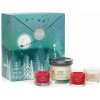 Yankee Candle Bright Lights Twinkling Lights vonná sviečka 122 g + Christmas Eve votívna sviečka 37 g + Sparkling Cinnamon votívna sviečka 37 g + Vanilla Crème Brûlée votívna sviečka 37 g