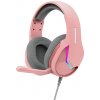 Marvo TACTIC 40 slúchadlá s mikrofónom, káblové, ružová, 2.0, podsvietené, USB