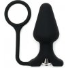 Rimba Silicone Butt Plug with Cockring Black