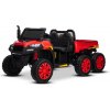 Farmárske elektrické autíčko RIDER 6X6 24V s pohonom štyroch kolies 4X 200W, Dvojmiestne, červené, Lítiová batéria, EVA kolesá, Koženkové dvojsedadlo, Odpružené nápravy, 2,4 GHz Diaľkový ovládač, MP3