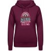 AWDis Hoodie Mikina - Pozitívna myseľ, život - Purpurovočervená - XS - Dámske