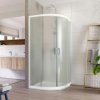 Sprchovací kút Mereo LIMA, štvrťkruh, 90 cm, biely ALU, sklo point, CK608B02K