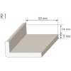Rohová lišta R1 14 x 35 x 1000 mm smrek