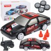 LeanToys RC kupé Drift Car s vyměnitelnými koly černé 1:24