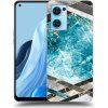 Picasee silikónový čierny obal pre OPPO Reno 7 5G - Blue geometry