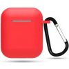 Silikónové puzdro pre Airpods 1 a 2 s karabínou - Červená