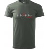 Moje srdce bije pre Bowling - Klasické pánske tričko vyššej gramáže - 2XL ( Tm. bridlica (šedozelená) )