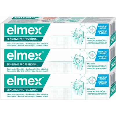 Elmex Sensitive Professional Gentle Whitening zubná pasta pre citlivé zuby 3 x 75 ml