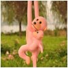 Lean Toys Plyšová hračka – Opica s mláďatkom 70 cm, ružová