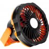 Kempingový ventilátor s LED svietidlom a vstavanou batériou