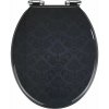 Tmavosivé WC sedátko s ľahkým zatváraním Wenko Bellevue, 42,5 x 35,5 cm