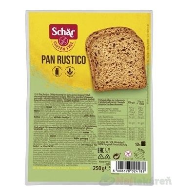 Schär PAN RUSTICO chlieb bezgluténový, viaczrnný, krájaný 250 g