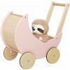 Pepita XXL drevený kočík na prechádzky ružovohnedý