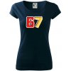 67 - čísla - Dámske tričko Pure - 3XL ( Tmavomodrá (takmer čierna) )