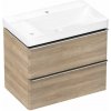 Hansgrohe Xelu Q Skrinka s umývadlom, 63x78x50 cm, 2 zásuvky, prírodný dub/chróm 54379000-HG