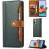 Peňaženkové kožené puzdro DOUBLE FOLD na Xiaomi Redmi Note 10 Pro - Zelená