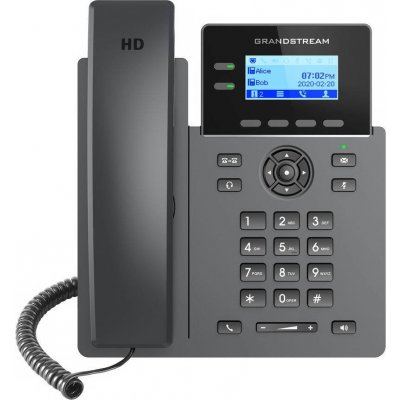 Grandstream GRP2602G SIP telefon, 2,21" LCD podsv. displej, 4 SIP účty, 2x1Gbit port, PoE GRP2602G